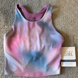 Athleta Girl Tie-Dye Tank Top Long Distance Bra Girl  M 8-10